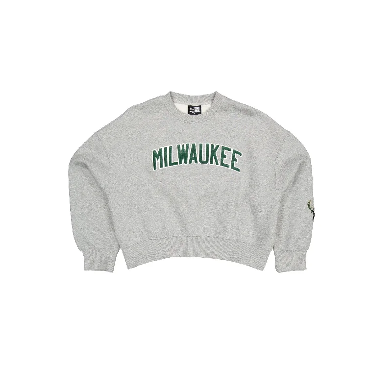 Soft knit cardigans for layering-Milwaukee Bucks Sport Classics Women's Crewneck