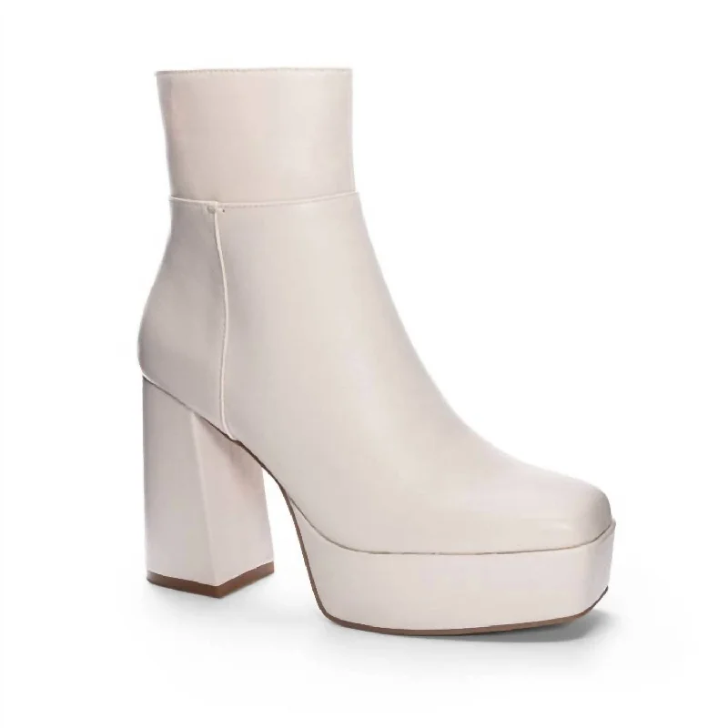 Elegant pointed-toe flats for women-Norra Smooth Platform Boot In White