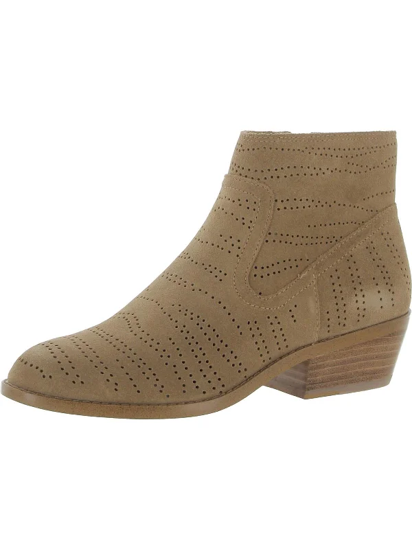 Affordable wedge heels for women-Renna Womens Suede Round Toe Ankle Boots