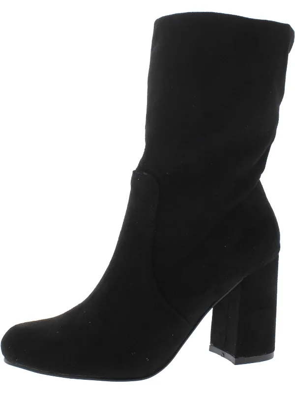 Elegant mary jane shoes for women-Womens Faux Suede Pull On Ankle Boots