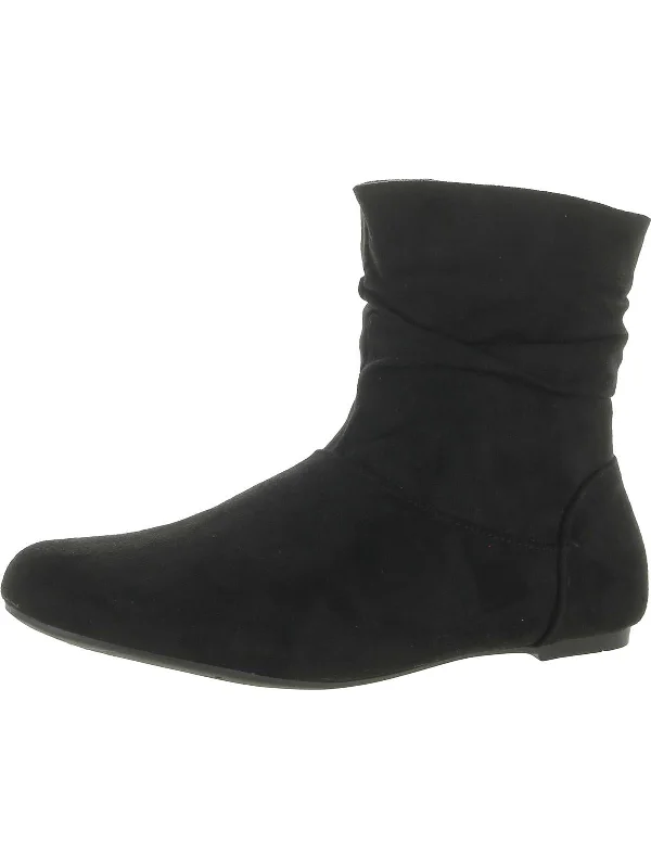 High-quality snow boots for women-Womens Slouchy Ruched Ankle Boots