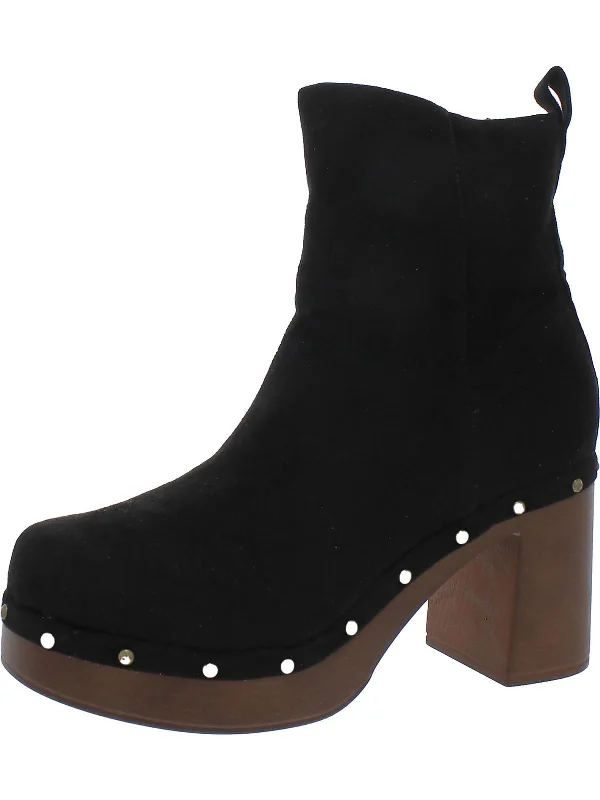 Vintage-inspired sneakers for women-Womens Studded Zip Up Ankle Boots