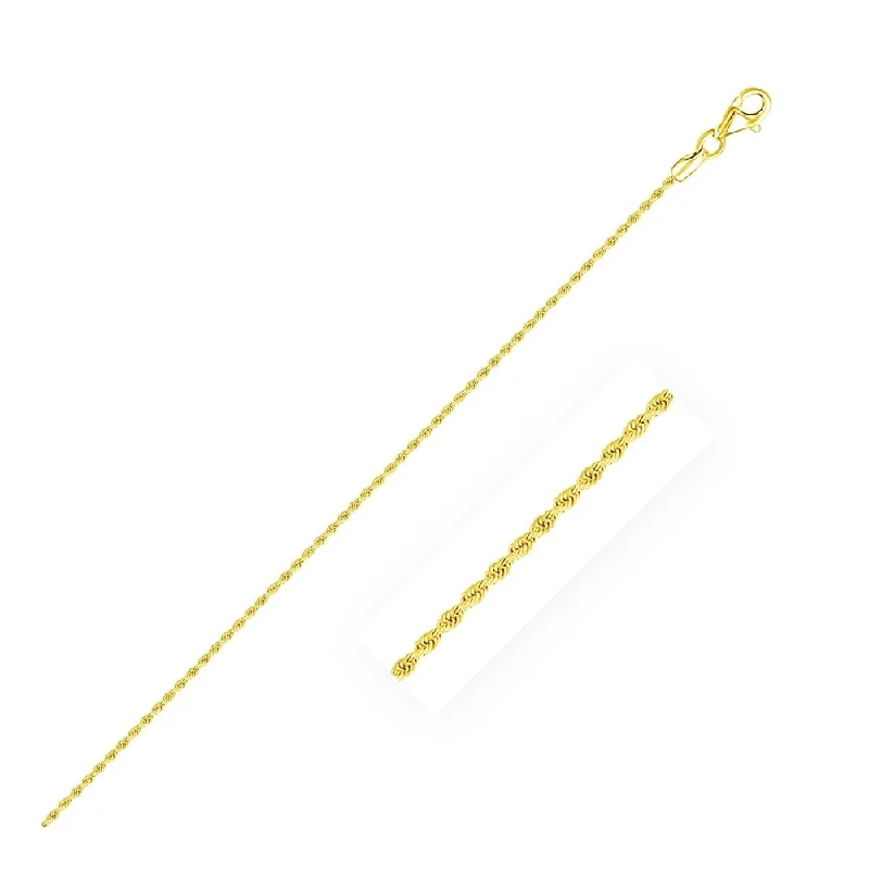 Affordable silver drop earrings-10k Yellow Gold Solid Diamond Cut Rope Bracelet 1.5mm