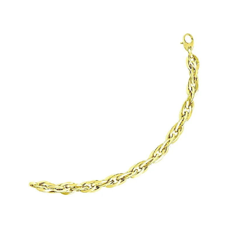 High-quality turquoise necklaces for women-14k Yellow Gold Singapore Chain Style Thick Bracelet