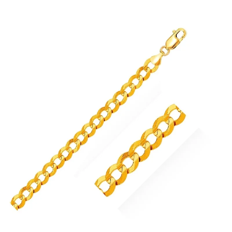 Chic infinity bracelets for women-8.2mm 10k Yellow Gold Curb Bracelet