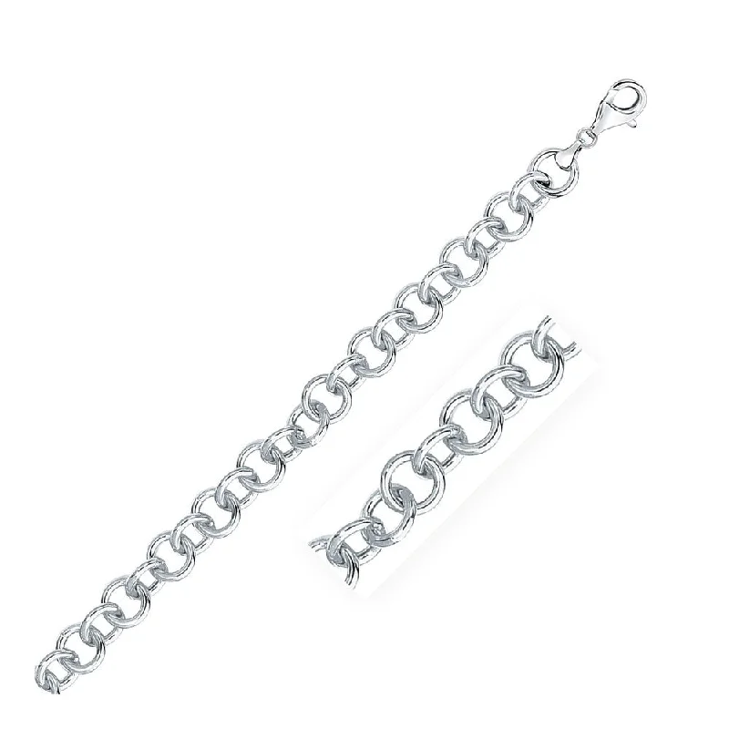 Elegant ruby pendants for women-9.0mm 14k White Gold Link Charm Bracelet