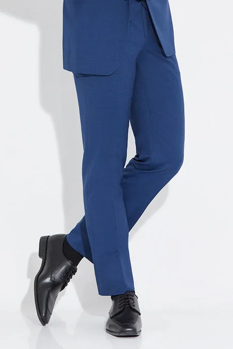 Designer trench coats for women-"Brunswick" Cobalt Slim Suit Pants