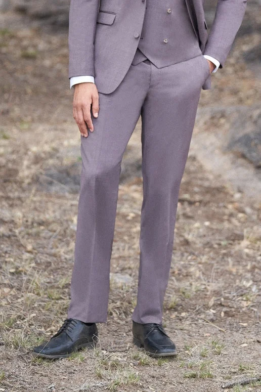 Elegant satin tops for evening-"Brunswick" Mulberry Ultra Slim Suit Pants