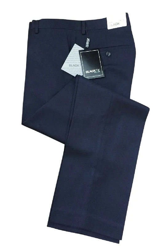 Designer cocktail dresses for events-"Bradley" Midnight Navy Luxury Wool Blend Suit Pants