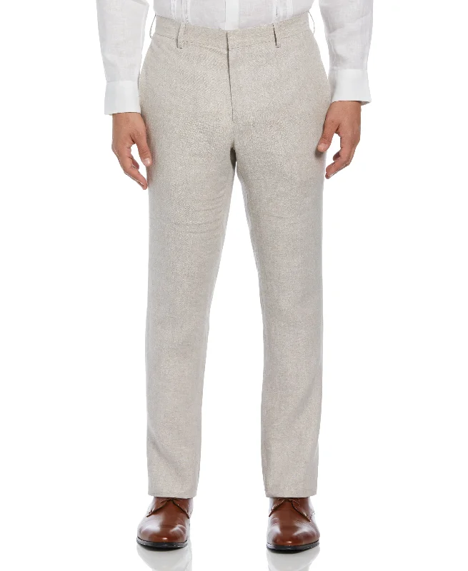 Affordable activewear sets for women-Delave Linen Flat Front Pant