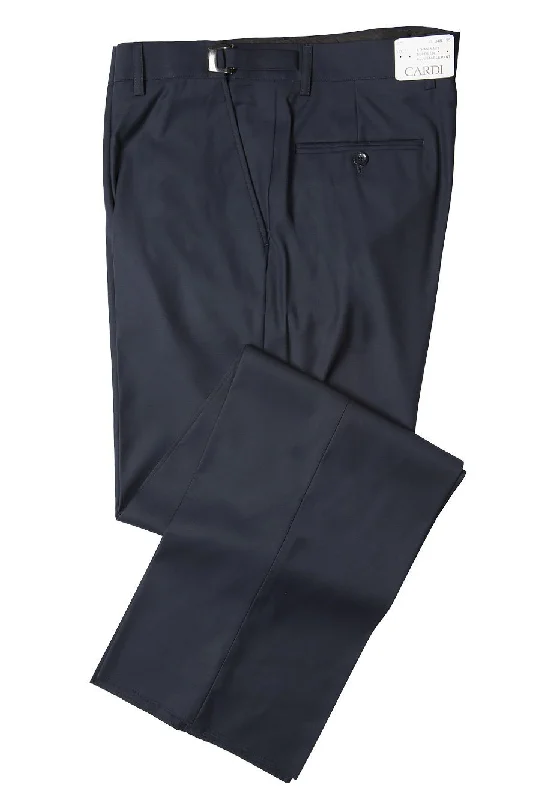 Vintage-inspired blouses for women-"Ethan" Navy Super 150's Luxury Viscose Blend Suit Pants