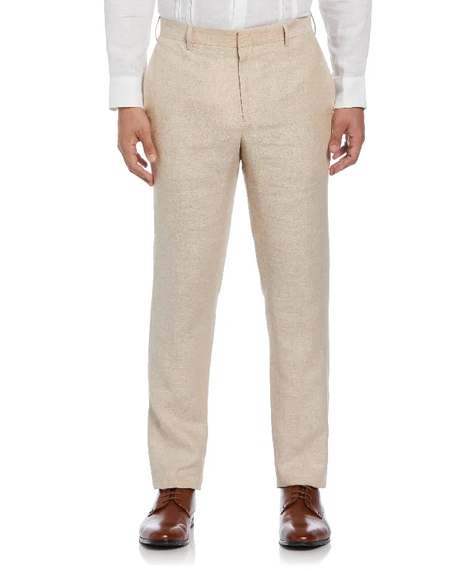 Designer skirts for office wear-Delave Linen Flat Front Pant