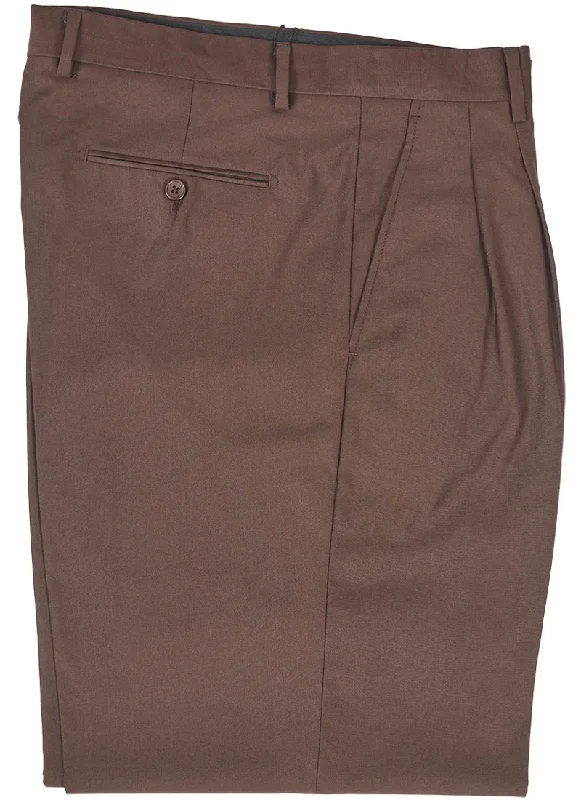 Boho maxi skirts for summer-Inserch Men's Wide Fit Pants W/Pleats color Brown