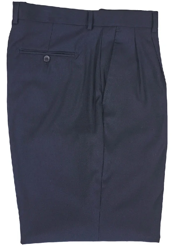 Designer denim shorts for summer-Inserch Men's Wide Fit Pants W/Pleats color Navy