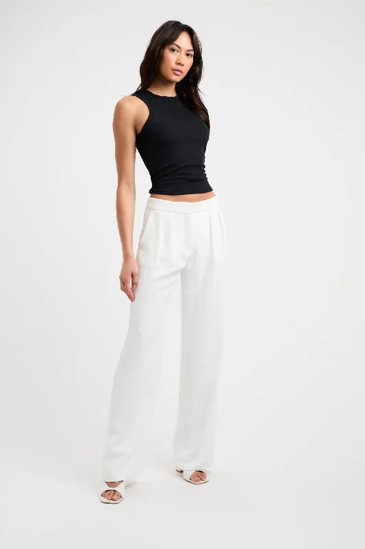 Elegant tailored blazers for women-Oyster Low Rise Pant