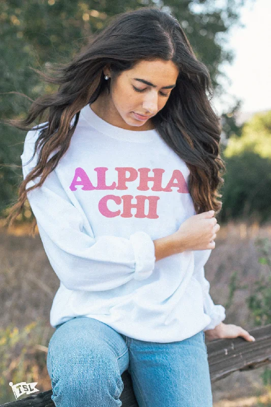 Casual summer dresses for women-Alpha Chi Omega Gradient Crewneck