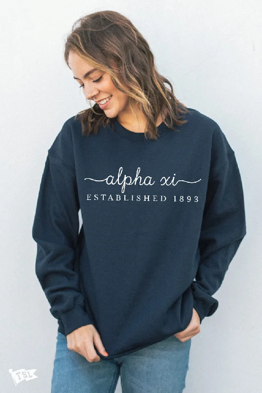 Chic leather pants for women-Alpha Xi Delta Signature Crewneck