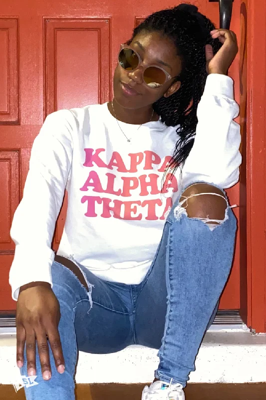 Trendy bell-sleeve tops for women-Kappa Alpha Theta Gradient Crewneck