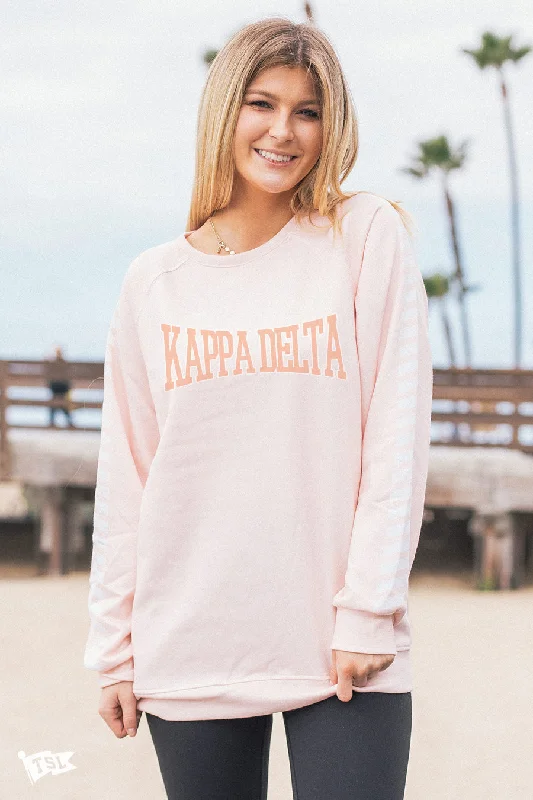 Cozy knit sweaters for winter-Kappa Delta Knockout Raglan Crewneck