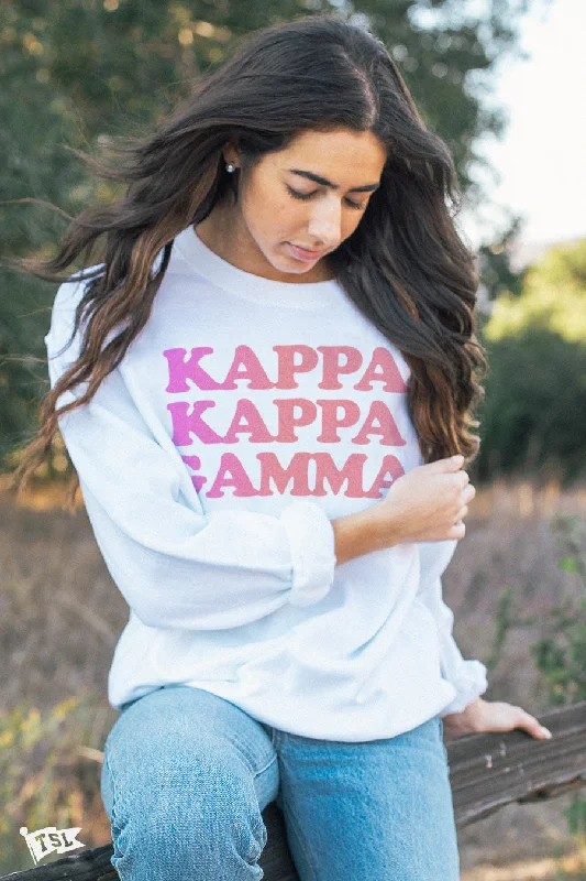 Boho tunics for women-Kappa Kappa Gamma Gradient Crewneck