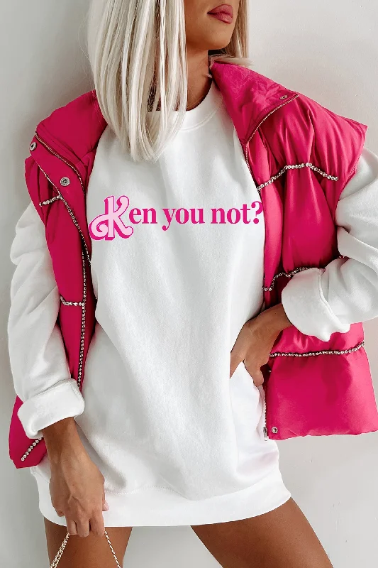 Soft wool sweaters for cold days-"Ken You Not" Graphic - Multiple Shirt Options (White) - Print On Demand