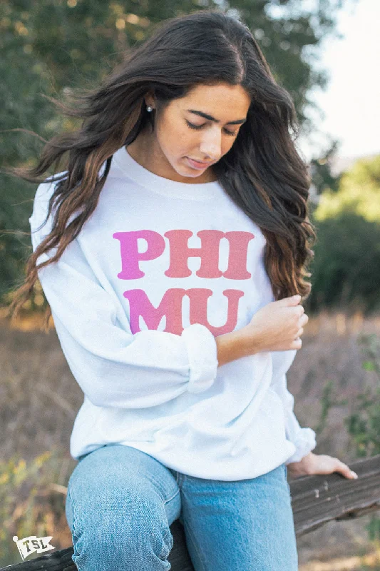 Designer tailored pants for women-Phi Mu Gradient Crewneck