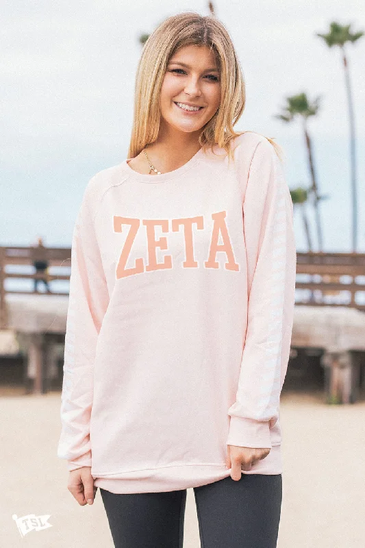 Casual summer dresses for women-Zeta Tau Alpha Knockout Raglan Crewneck