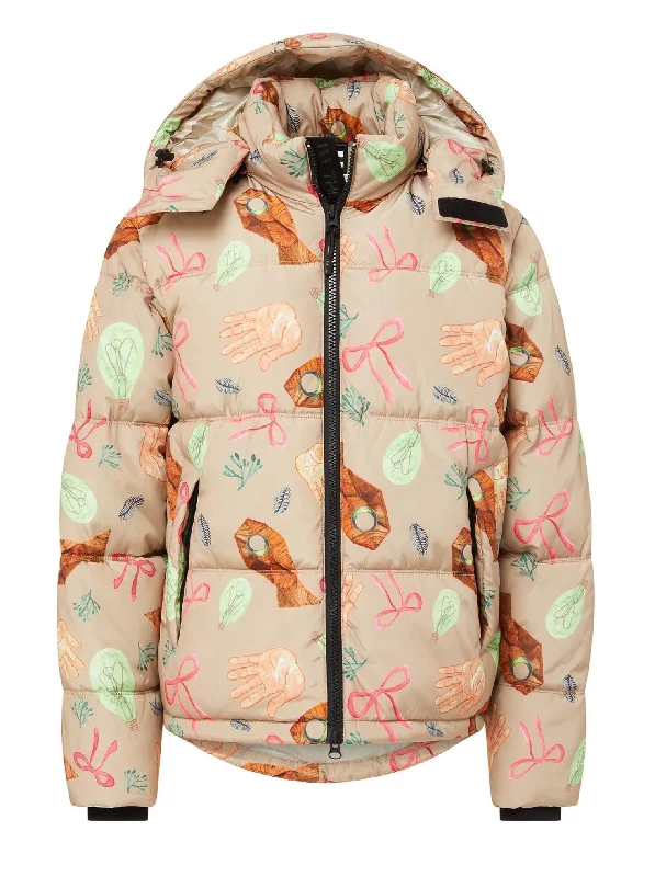 Vintage floral dresses for women-Hooded Puffer - Squid Taupe