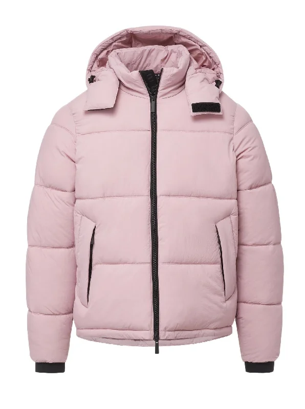 Affordable sweatshirts for women-Hooded Puffer - Mauve Shadows