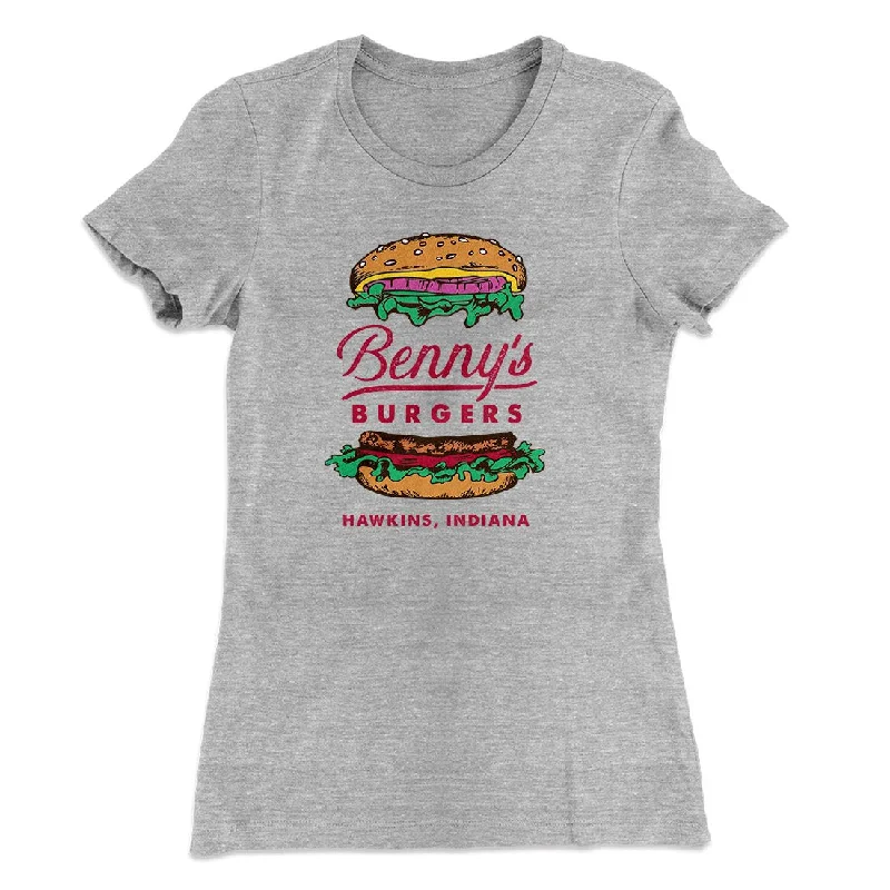 Trendy denim jackets for women-Benny's Burgers Women's T-Shirt