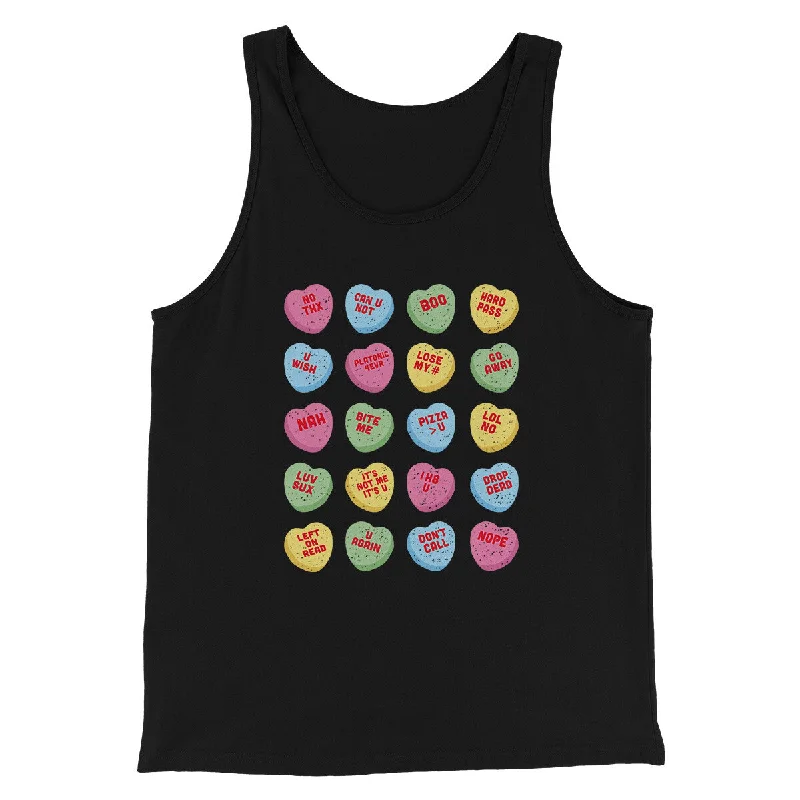 Chic off-shoulder dresses for women-Candy Heart Anti-Valentines Men/Unisex Tank Top