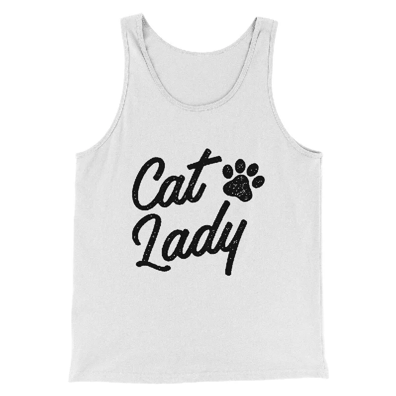 Soft cotton pajamas for women-Cat Lady Men/Unisex Tank Top