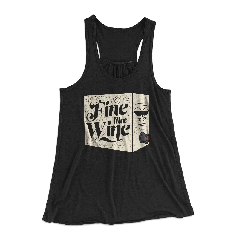 Casual crop tops for women-Fine Like Wine Women's Flowey Tank Top