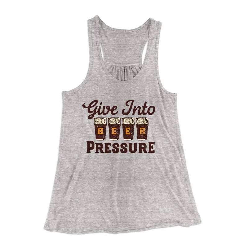 Trendy bomber jackets for women-Give Into Beer Pressure Women's Flowey Tank Top