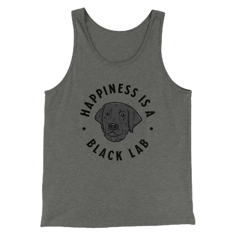 Trendy oversized sweaters for fall-Happiness Is A Black Lab Men/Unisex Tank Top