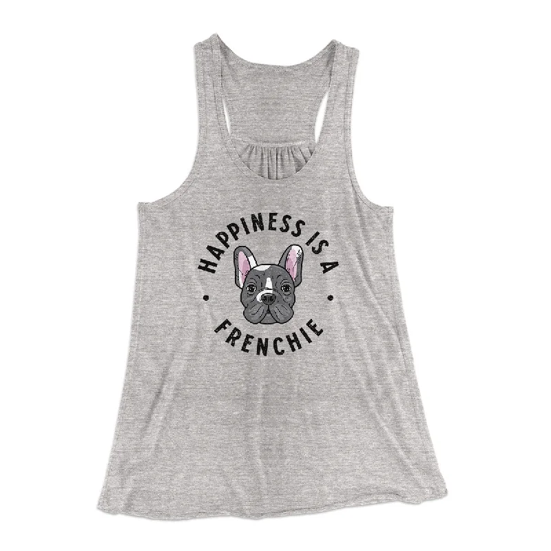 Lightweight tunics for summer-Happiness Is A Frenchie Women's Flowey Racerback Tank Top