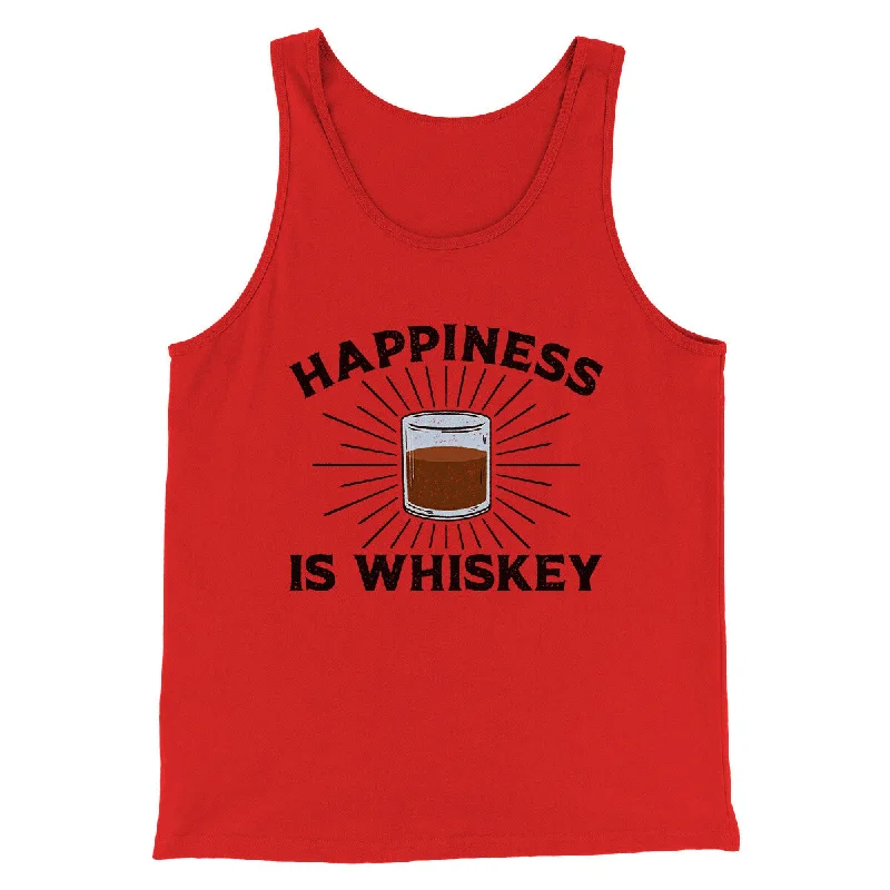 Elegant satin tops for evening-Happiness Is Whiskey Men/Unisex Tank Top