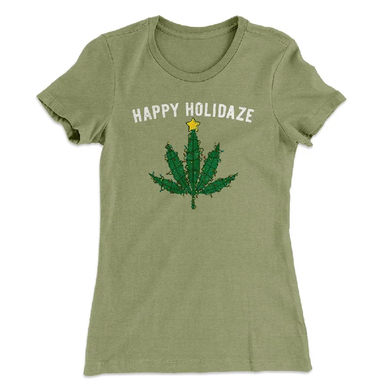 Trendy bomber jackets for women-Happy Holidaze Women's T-Shirt