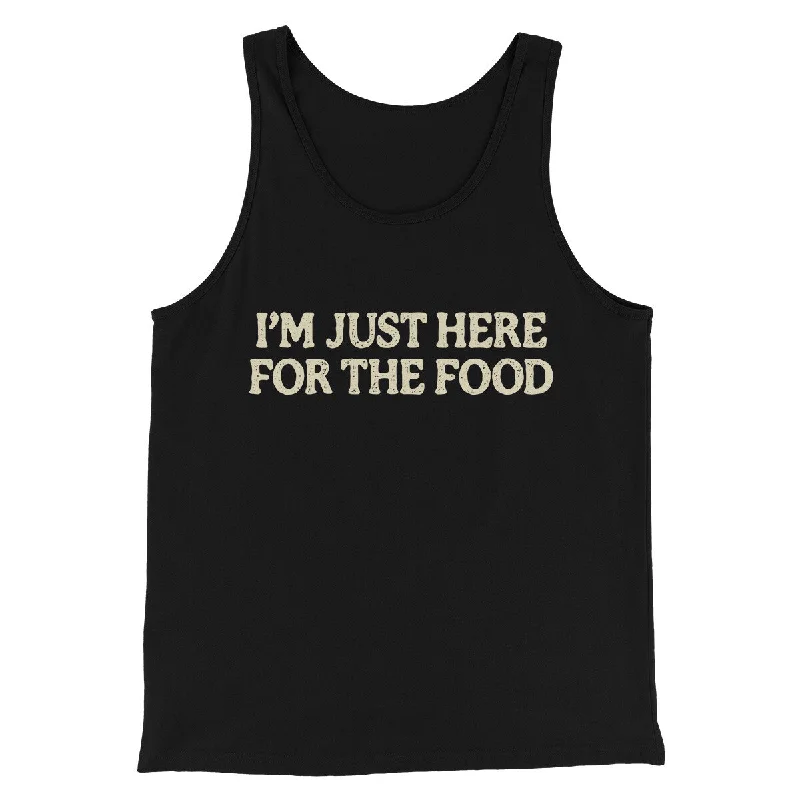 Trendy denim jackets for women-I’m Just Here For The Food Funny Thanksgiving Men/Unisex Tank Top