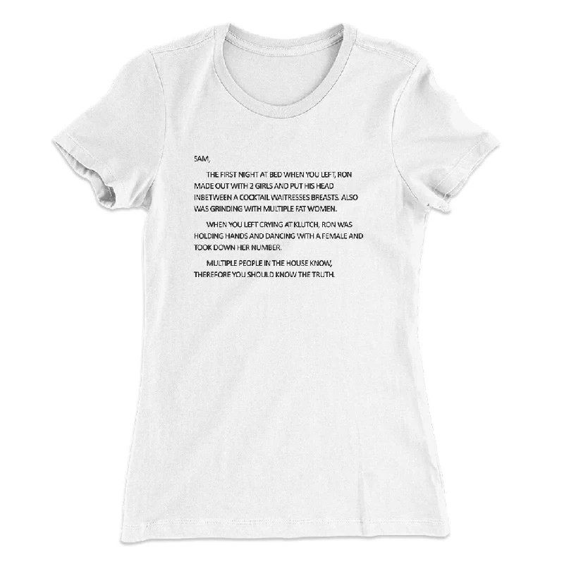 Casual summer dresses for women-Letter To Sam Women's T-Shirt