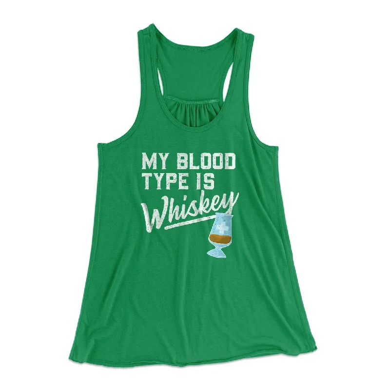 Elegant cocktail gowns for events-My Blood Type Is Whiskey Women's Flowey Tank Top