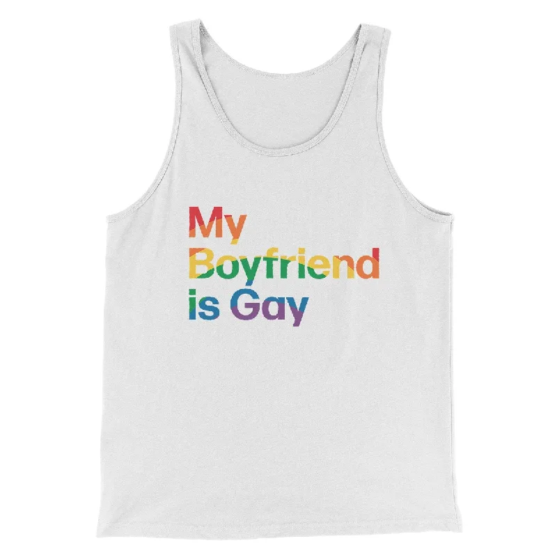 Chic romper dresses for casual wear-My Boyfriend Is Gay Men/Unisex Tank Top