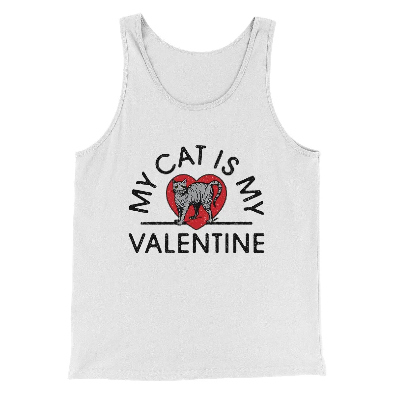 Luxury cashmere cardigans for women-My Cat Is My Valentine Men/Unisex Tank Top