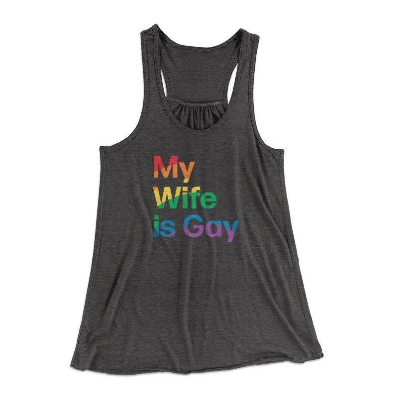 High-waisted skirts for office wear-My Wife Is Gay Women's Flowey Tank Top