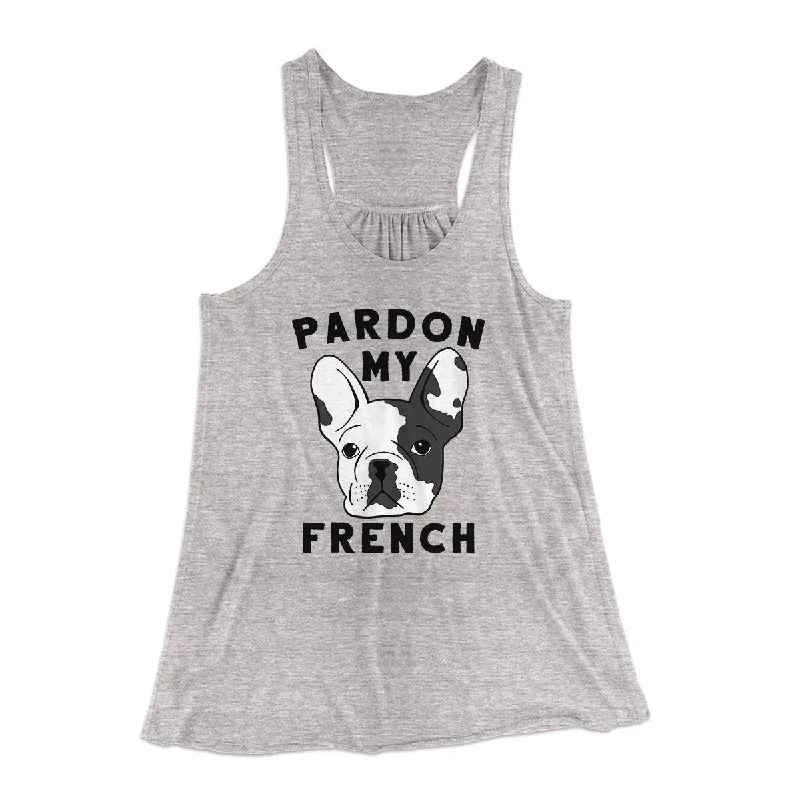 Casual crop tops for women-Pardon My French Funny Women's Flowey Tank Top