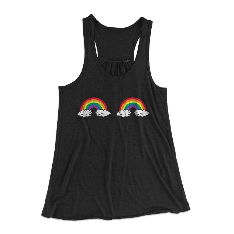 Trendy cargo pants for women-Rainbow Bra Funny Women's Flowey Tank Top