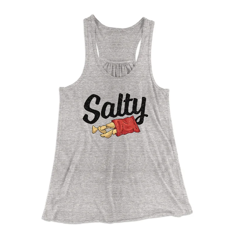 Boho maxi dresses for summer-Salty Chips Funny Women's Flowey Racerback Tank Top