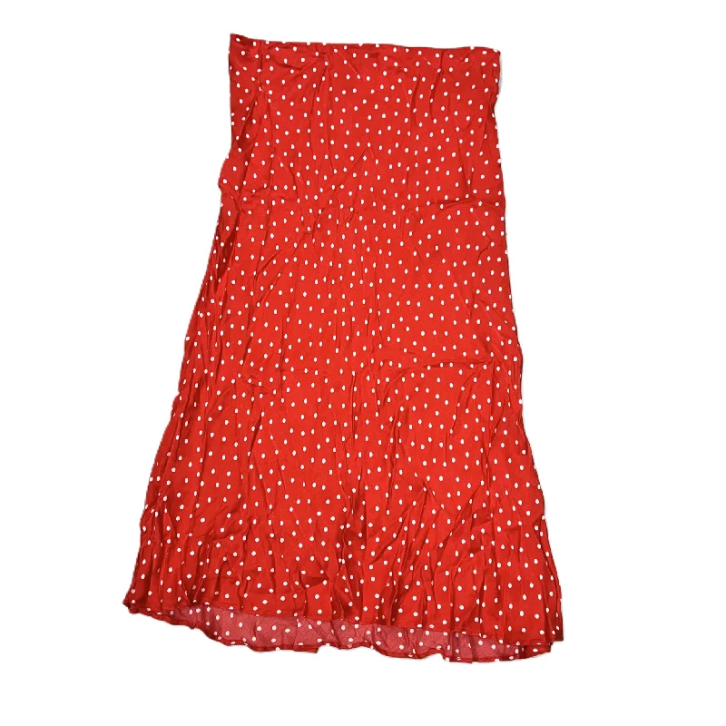 Elegant blouses for formal events-Skirt Midi By Maeve In Red & White, Size: L