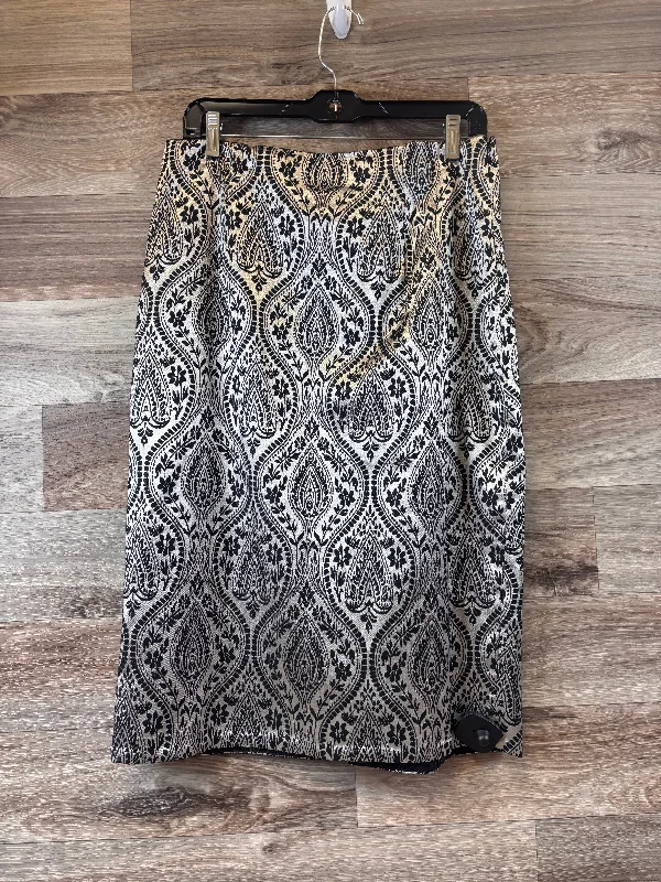 Trendy crop tops for summer outfits-Skirt Midi By Worthington In Black & Silver, Size: 12