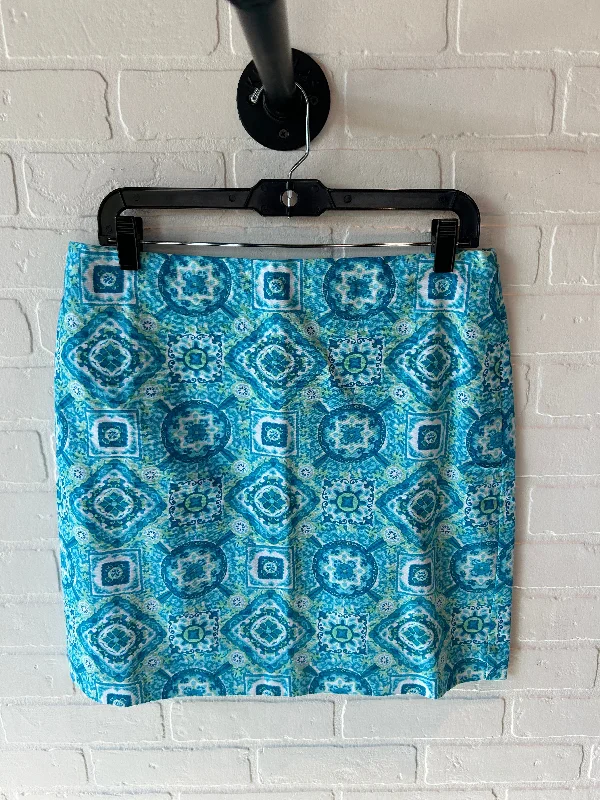 Vintage-inspired blouses for women-Skirt Mini & Short By Talbots In Blue & Green, Size: 10p